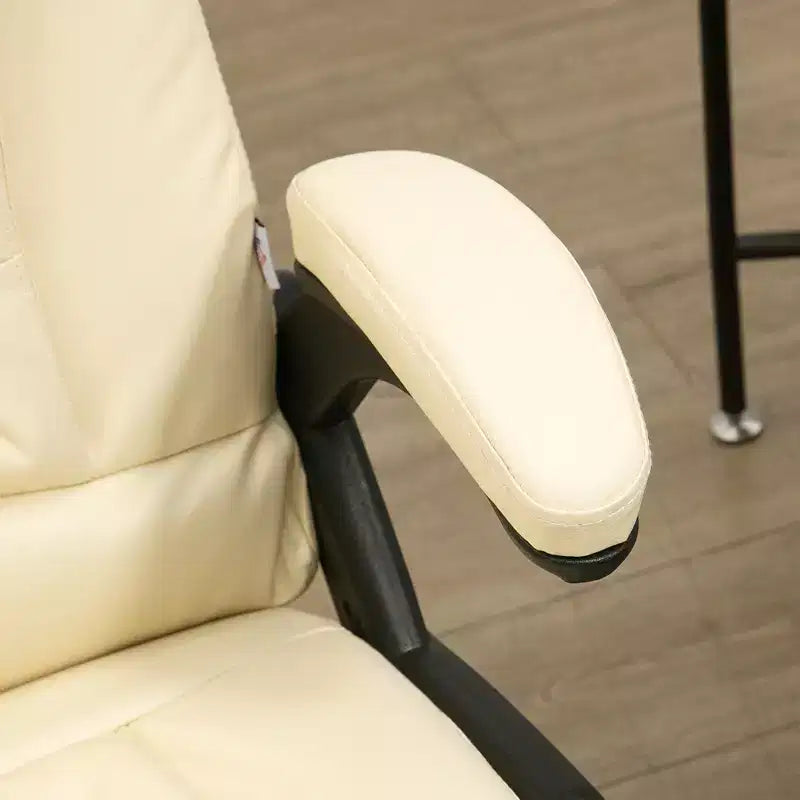Fauteuil de bureau de direction massant à dossier haut, 6 points de vibration, similicuir, inclinable chauffant