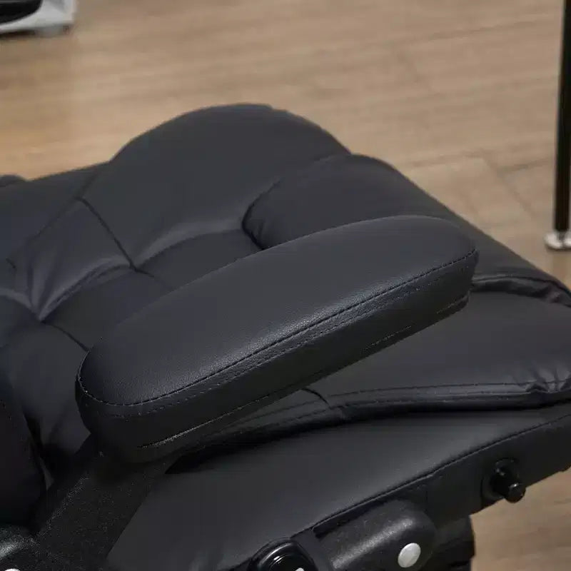 Fauteuil de bureau de direction massant à dossier haut, 6 points de vibration, similicuir, inclinable chauffant
