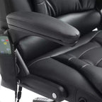 Fauteuil de bureau de direction massant à dossier haut, 6 points de vibration, similicuir, inclinable chauffant