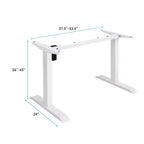 Piétement de bureau réglable électrique assis-debout avec contrôleur à boutons, noir/blanc