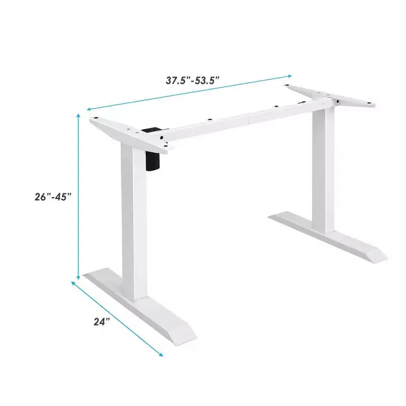 Piétement de bureau réglable électrique assis-debout avec contrôleur à boutons, noir/blanc