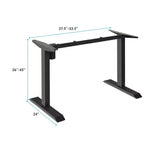 Piétement de bureau réglable électrique assis-debout avec contrôleur à boutons, noir/blanc