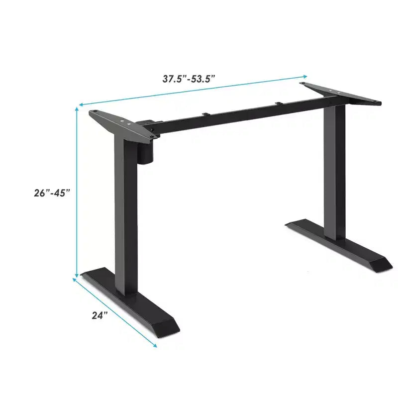 Piétement de bureau réglable électrique assis-debout avec contrôleur à boutons, noir/blanc