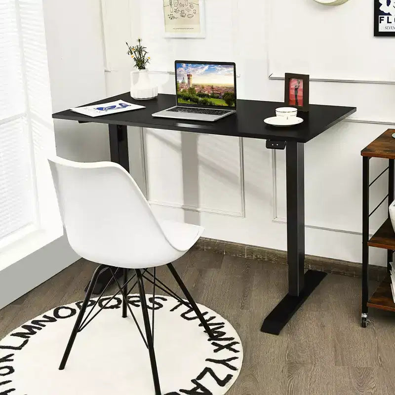 Piétement de bureau réglable électrique assis-debout avec contrôleur à boutons, noir/blanc