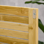 Meuble de salle de bain en bambou avec plusieurs étagères et portes, naturel