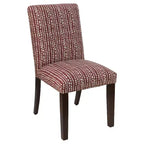 Chaise de salle à manger tapissée à rayures Hendrix