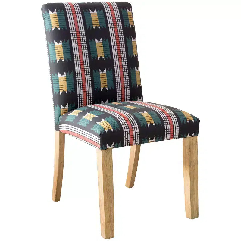 Chaise de salle à manger tapissée à rayures Hendrix