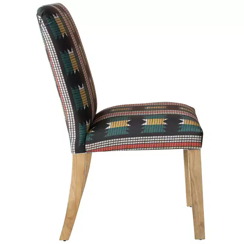 Chaise de salle à manger tapissée à rayures Hendrix