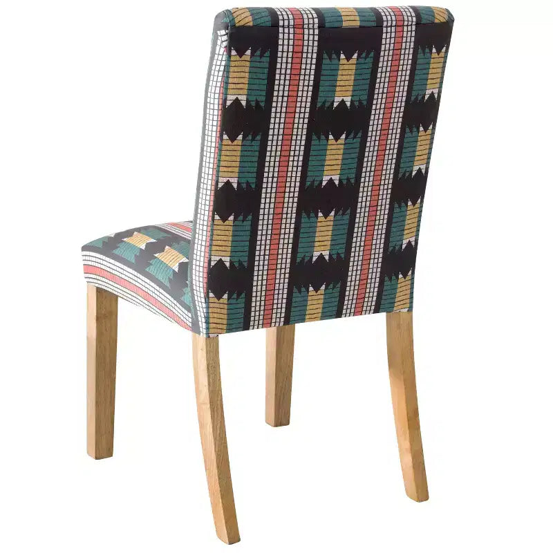 Chaise de salle à manger tapissée à rayures Hendrix
