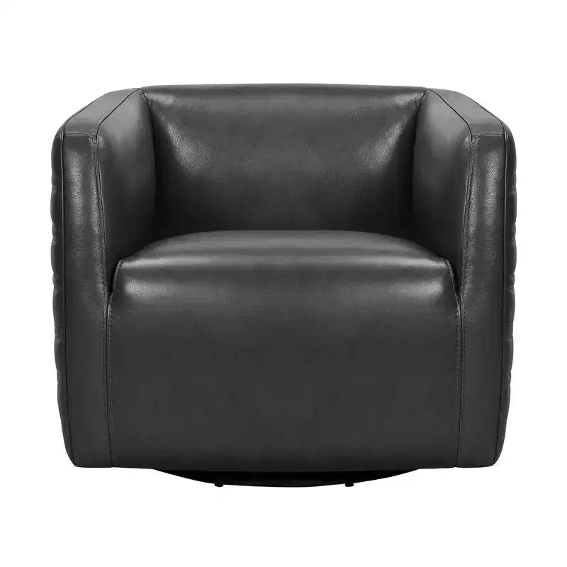 Fauteuil pivotant en cuir véritable